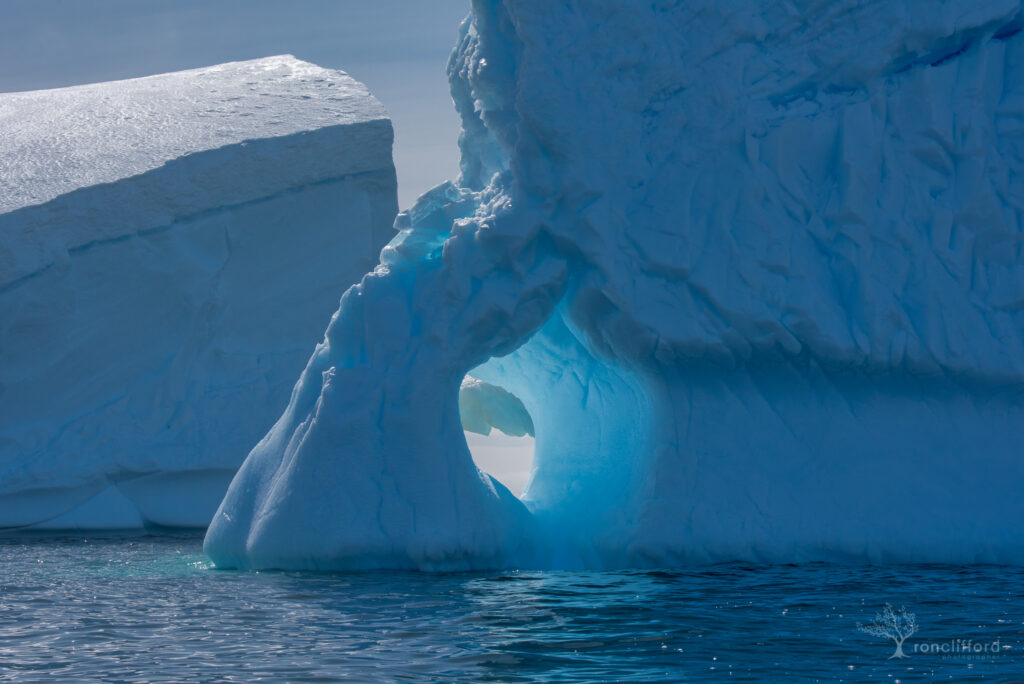 A hole in an iceberg